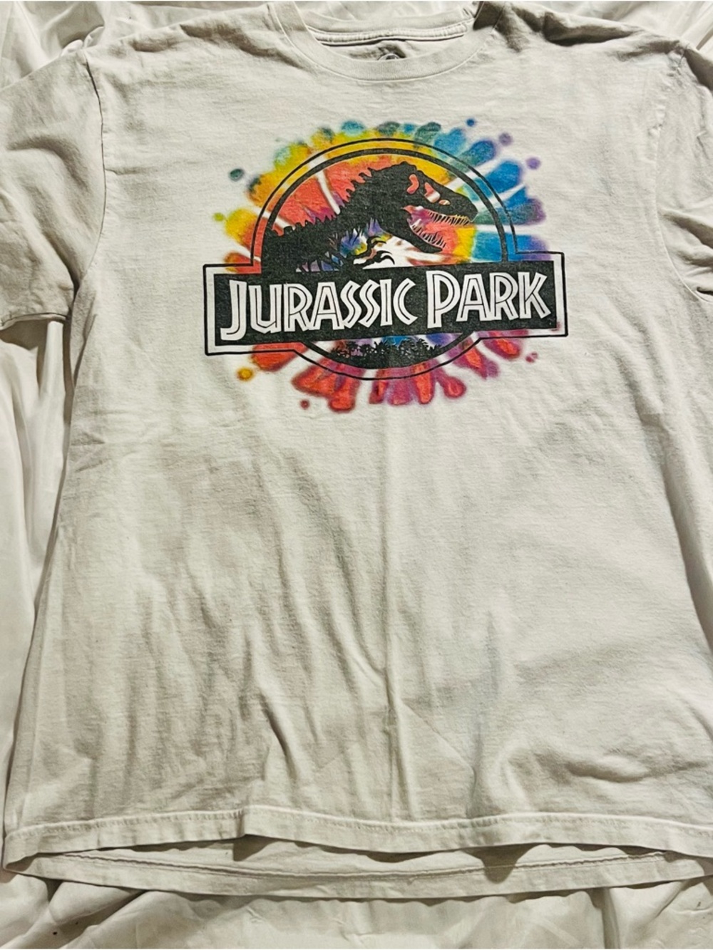 Universal Studios JURASSIC PARK VTG Tie Dye Logo T - Shirt Size L